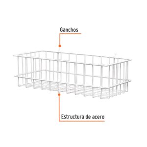 Canastilla de acero, 42 x 12 x 21 cm, TRUPER - Imagen 3