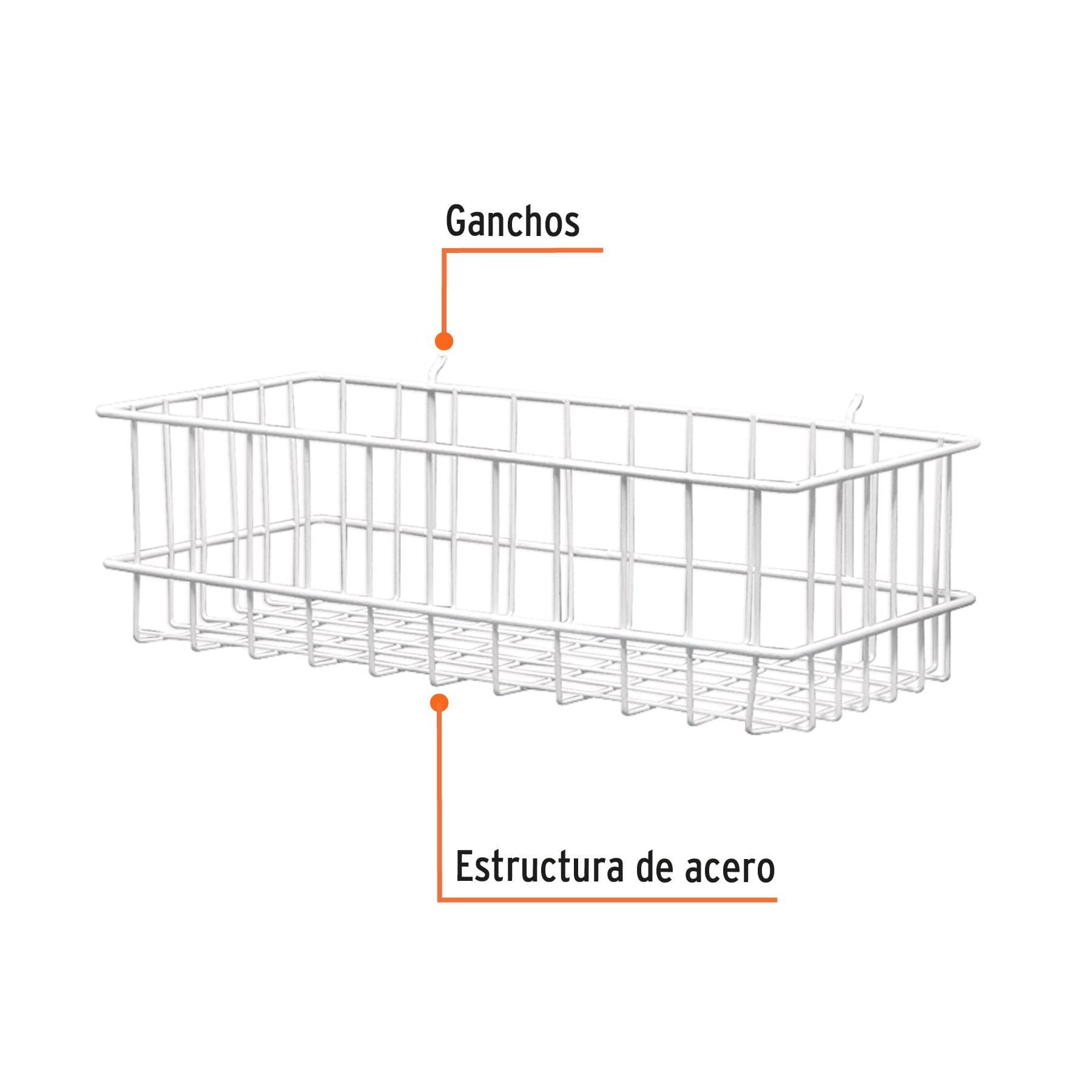 Canastilla de acero, 42 x 12 x 21 cm, TRUPER - Imagen 3