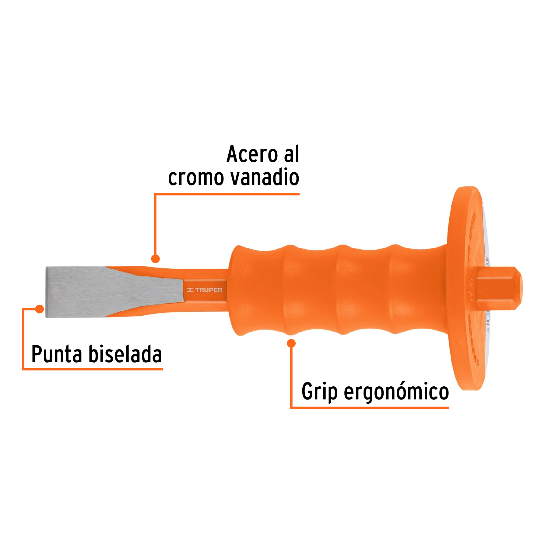 Cincel de corte frío 7/8 x 8' con grip, TRUPER - Imagen 3