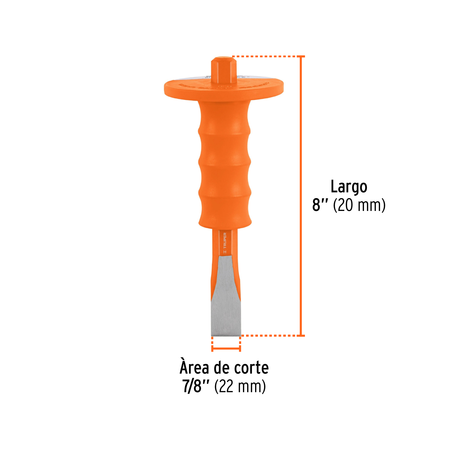 Cincel de corte frío 7/8 x 8' con grip, TRUPER - Imagen 4