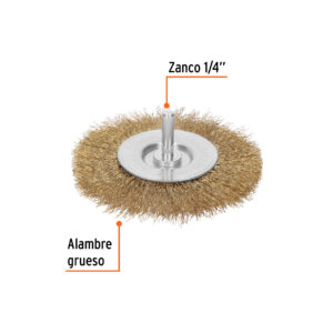 Carda circular 4' alambre grueso para taladro, TRUPER - Imagen 3