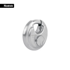 Alternative view of Candado circular acero inox, cilindro latón, 70 mm