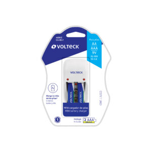 Cargador de pilas, AA, AAA y 9V incluye 2 pilas AAA, VOLTECK - Imagen 4