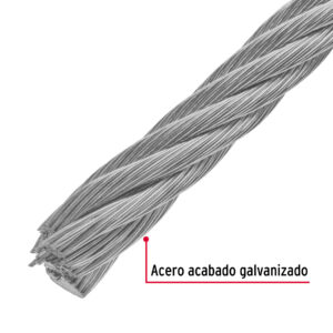Metro de cable rígido 1/2' de acero 7x7 hilos, 75 m, FIERO - Imagen 3
