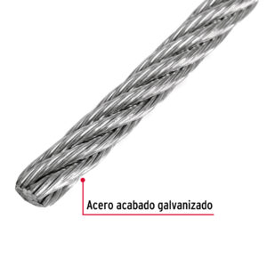 Metro de cable flexible 1/4' de acero 7x19 hilos, 75 m - Imagen 3