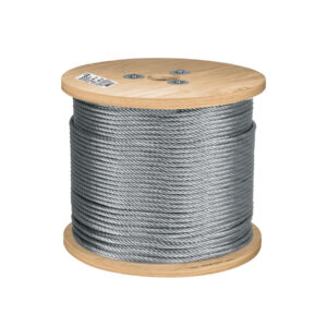 Metro de cable rígido 1/4' acero 7x7 recubierto PVC, 300 m