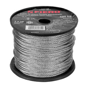 Alternative view of Metro de cable flexible 1/8' de acero 7x19 hilos, 75 m