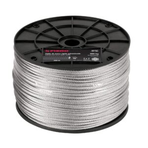 Metro de cable rígido 1/8' de acero 7x7 hilos, 300 m, FIERO