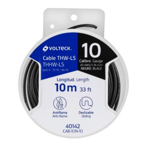 Carrete con 10 m de cable THHW-LS 10 AWG negro, VOLTECK - Imagen 2