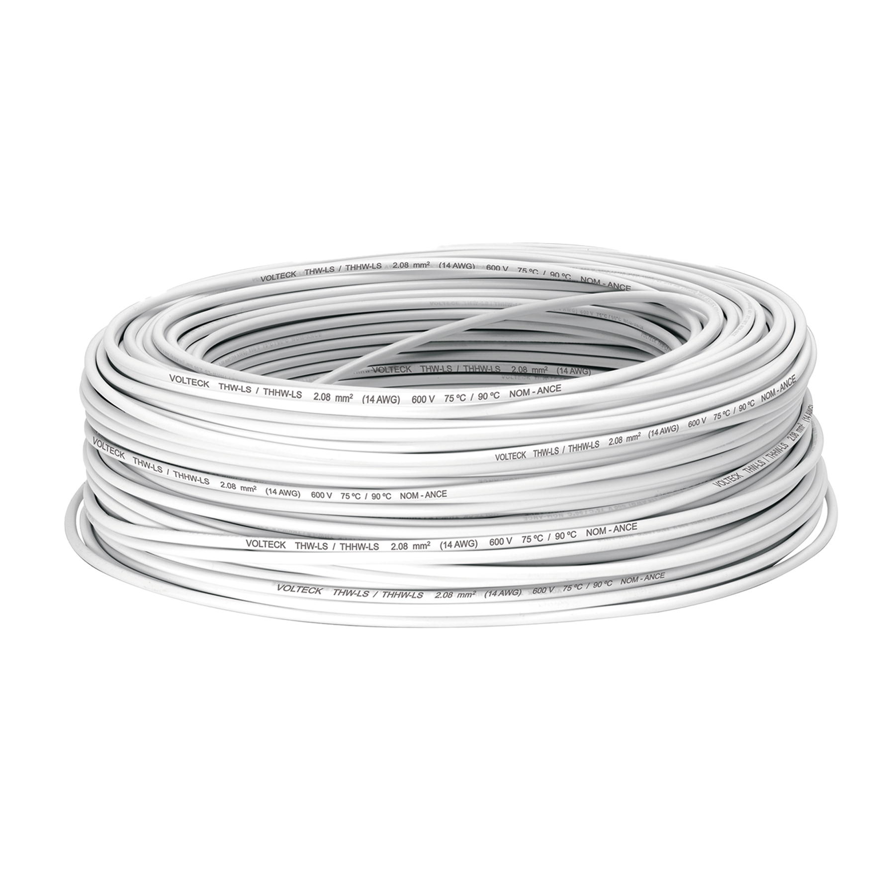 Rollo de 100 m de cable THHW-LS 14 AWG blanco, VOLTECK