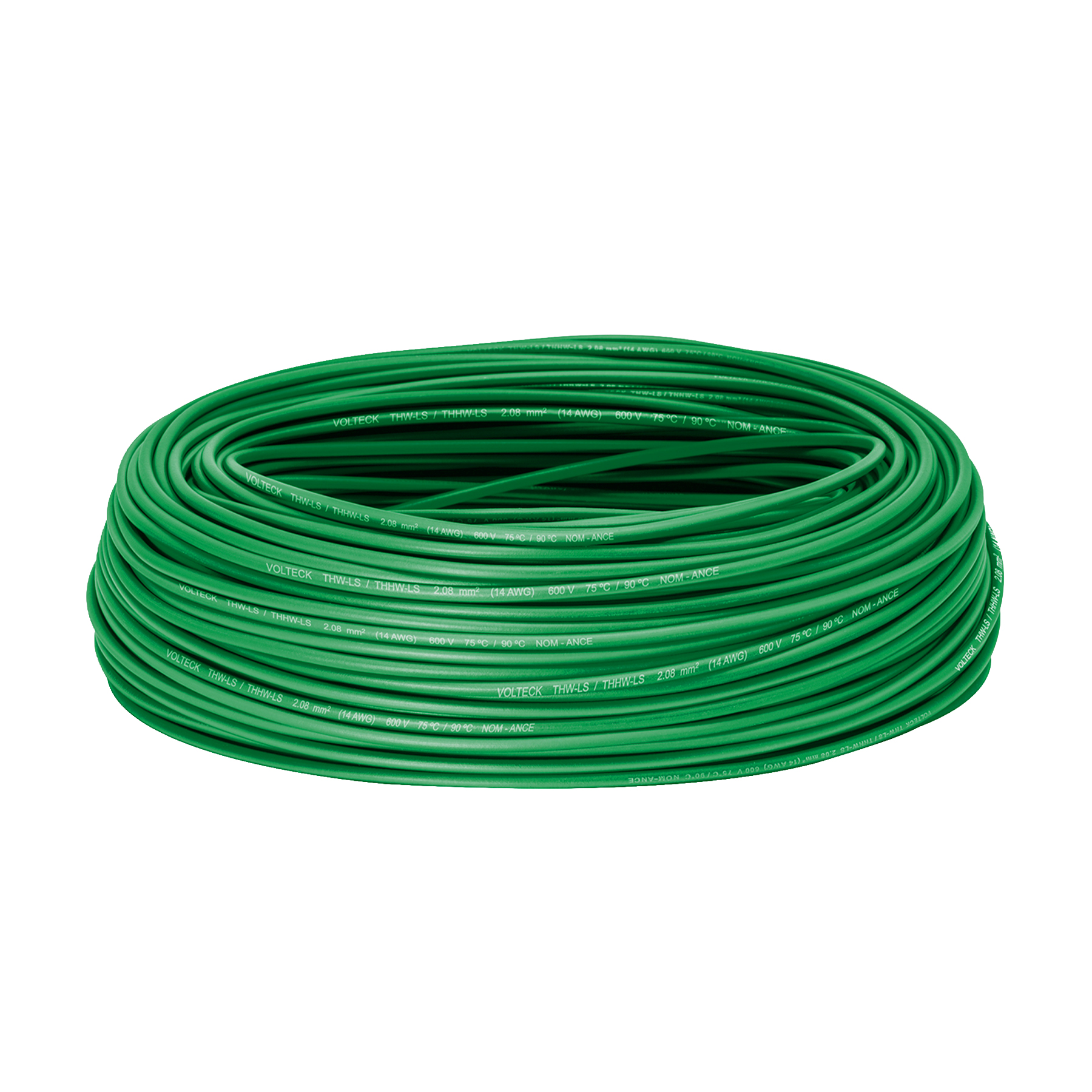 Rollo de 100 m de cable THHW-LS 14 AWG verde, VOLTECK - Imagen 2