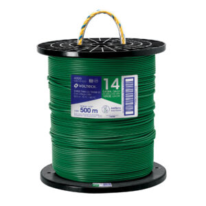 Metro de cable THHW-LS 14 AWG verde en carrete de 500 m