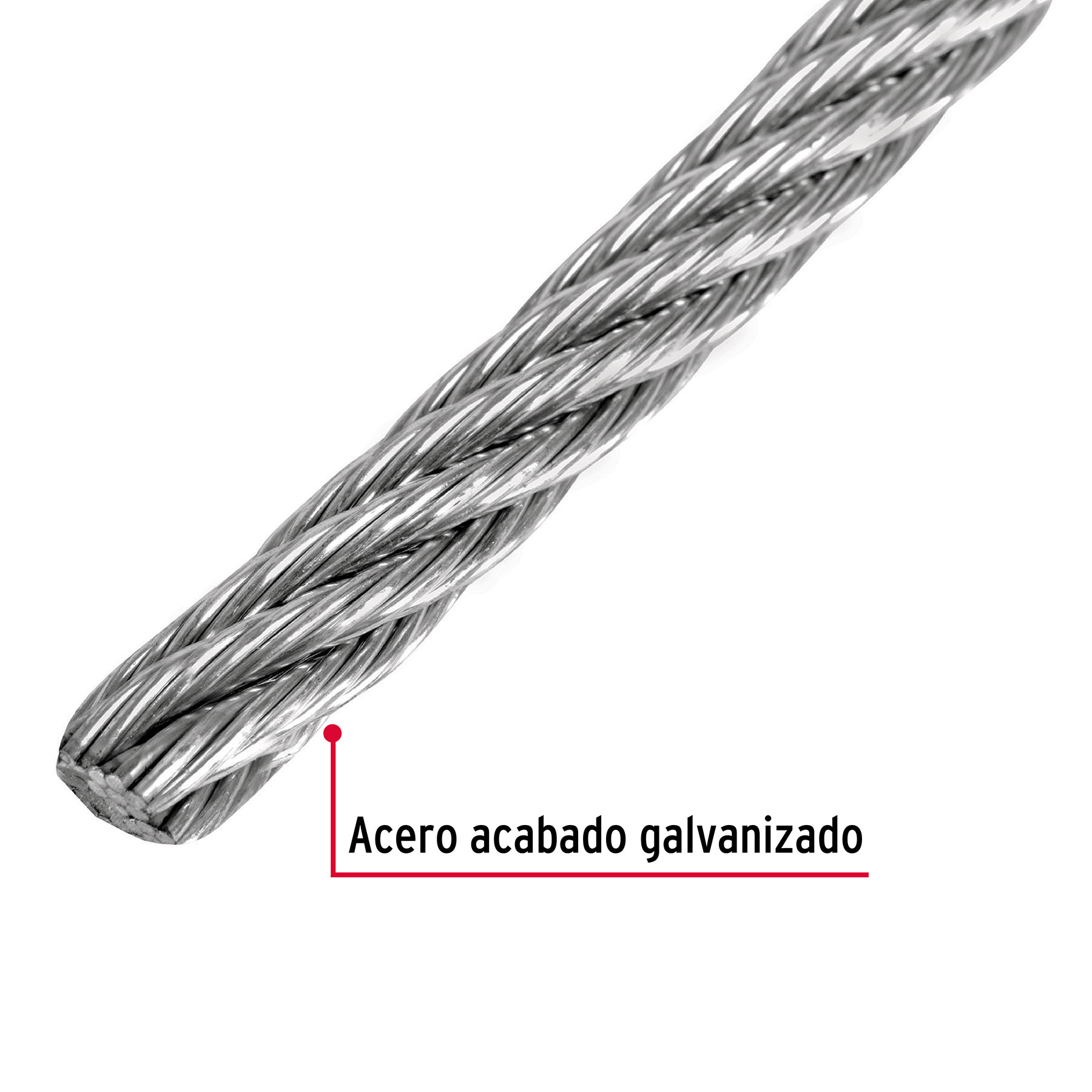 Metro de cable flexible 3/16' de acero 7x19 hilos, 300 m - Imagen 3