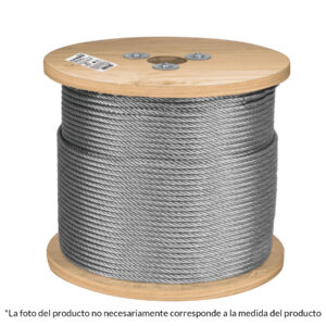 Metro de cable rígido 3/16' de acero 7x7 hilos, 300 m, FIERO - Imagen 2