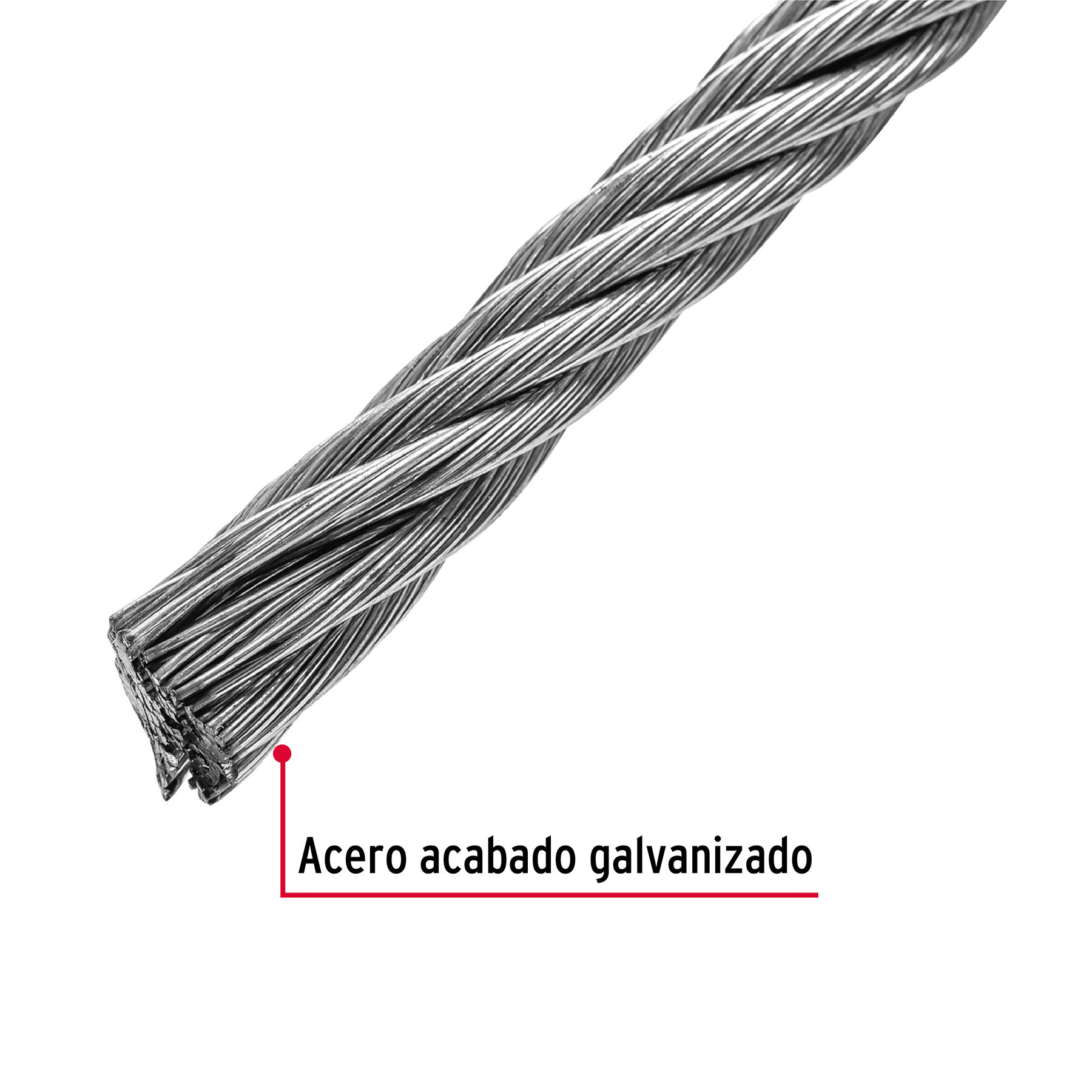 Metro de cable flexible 3/8' de acero 7x19 hilos, 75 m - Imagen 3