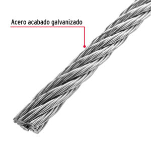 Metro de cable flexible 5/16' de acero 7x19 hilos, 75 m - Imagen 3