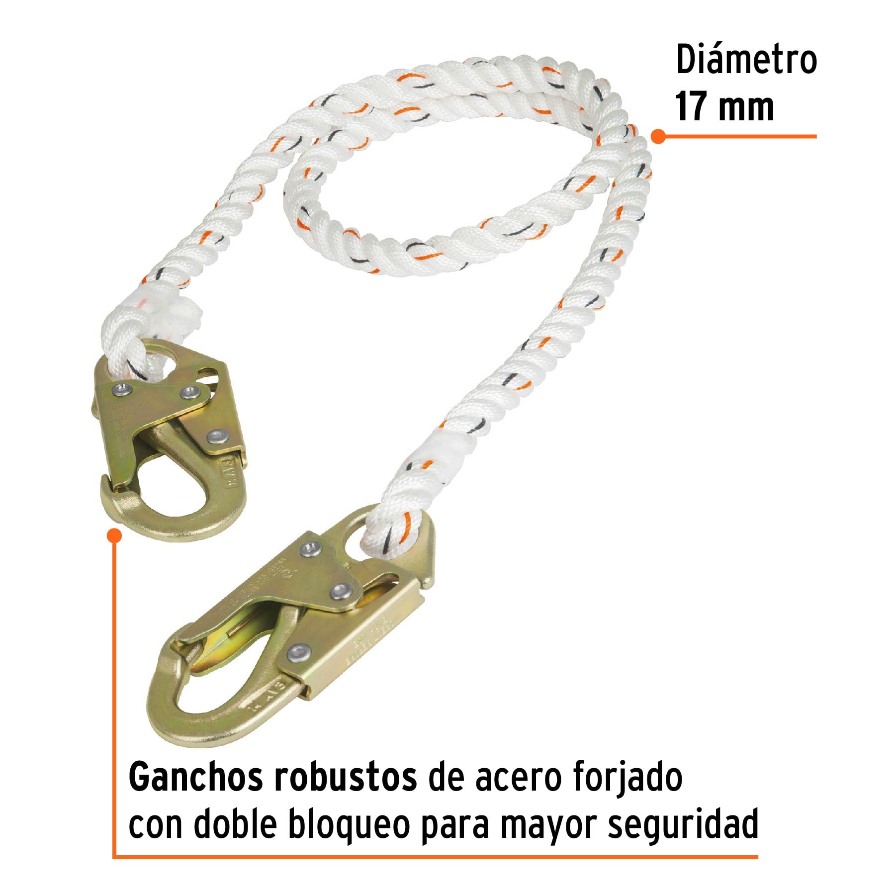 Cable de posicionamiento cuerda de poliéster de 1.5 m, ANSI - Imagen 3