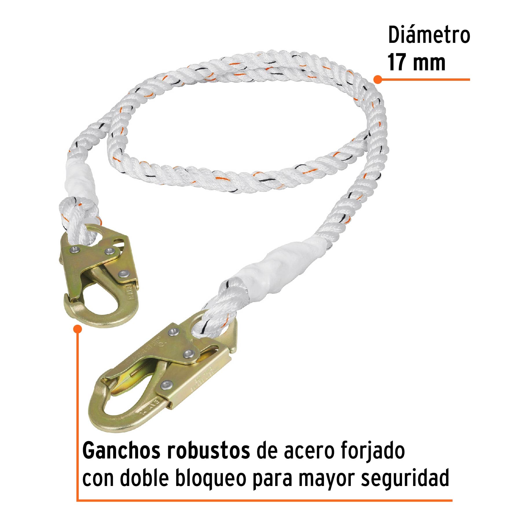 Cable de posicionamiento cuerda de poliéster de 2 m, ANSI - Imagen 3