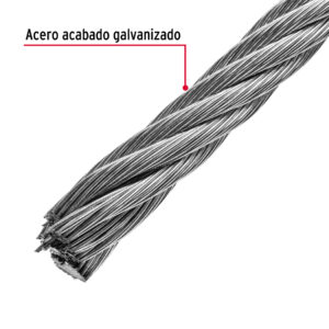Metro de cable flexible 7/16' de acero 7x19 hilos, 75 m - Imagen 3