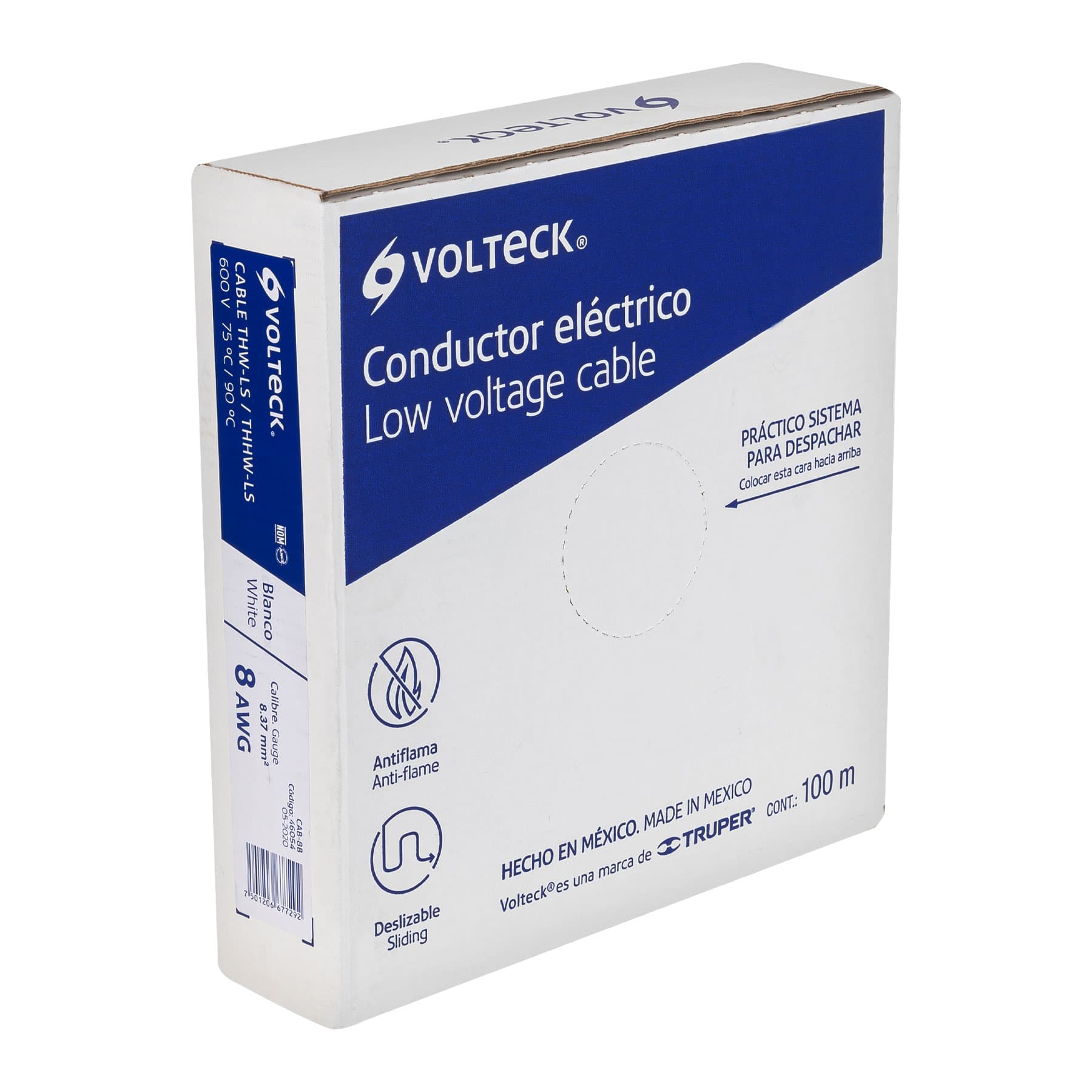 Rollo de 100 m de cable THHW-LS 8 AWG blanco, VOLTECK - Imagen 5