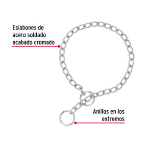 Collar de entrenamiento para perro, 50 cm, eslabón de 3 mm - Imagen 3