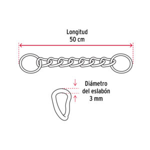 Collar de entrenamiento para perro, 50 cm, eslabón de 3 mm - Imagen 5