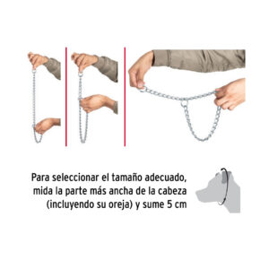 Collar de entrenamiento para perro, 55 cm, eslabón 3.5 mm - Imagen 6