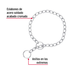 Collar de entrenamiento para perro, 55 cm, eslabón 3.5 mm - Imagen 3