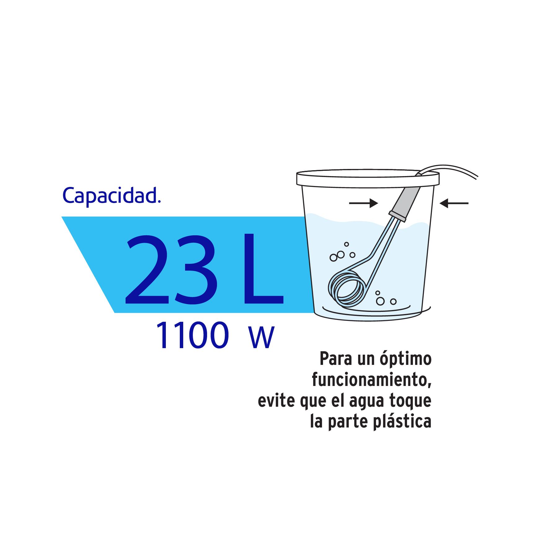 Calentador de inmersión para agua #6 (23 L), 1100 W, VOLTECK - Imagen 5