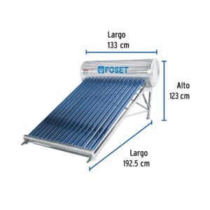 Calentador solar de agua, 15 tubos, 185 L, 5 personas, FOSET - Imagen 4