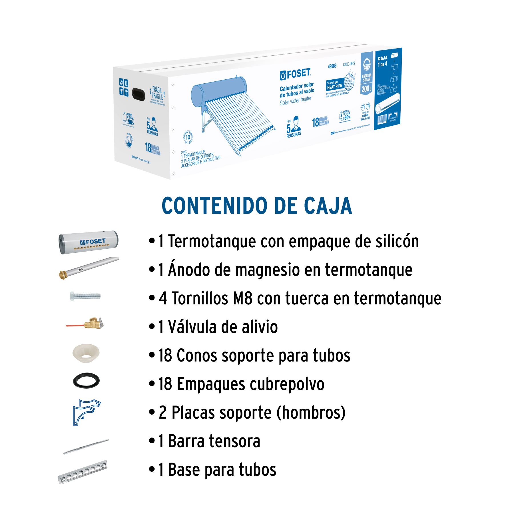 Termotanque p/calentador solar CALE-18HS, FOSET - Imagen 3