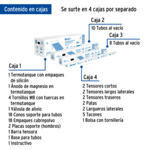 Calentador solar HeatPipe, 18 tubos, 200L, 5 personas, FOSET - Imagen 3