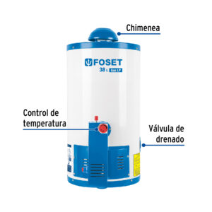 Calentador de depósito, 38L, 1 servicio, gas LP, FOSET - Imagen 4