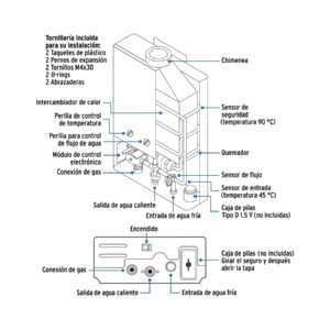 Calentador instantáneo, 5L, 1 servicio, gas LP, FOSET BASIC - Imagen 5