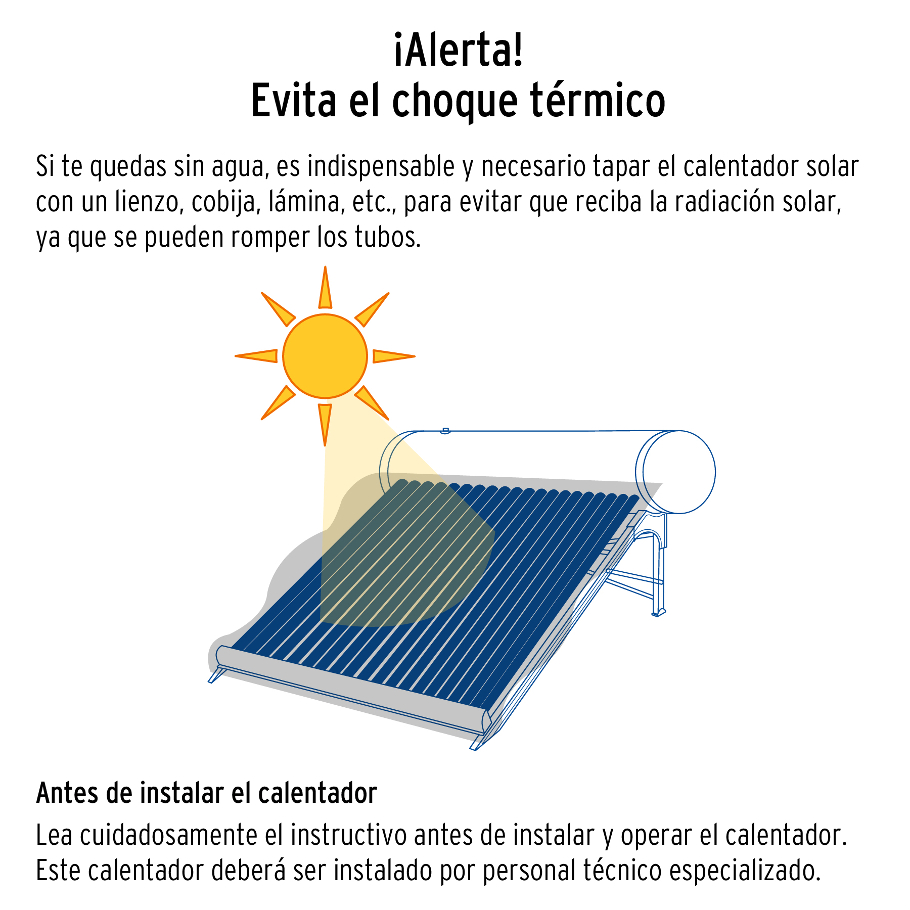 Calentador solar de agua, 8 tubos, 94L, 2 personas, FOSET - Imagen 7
