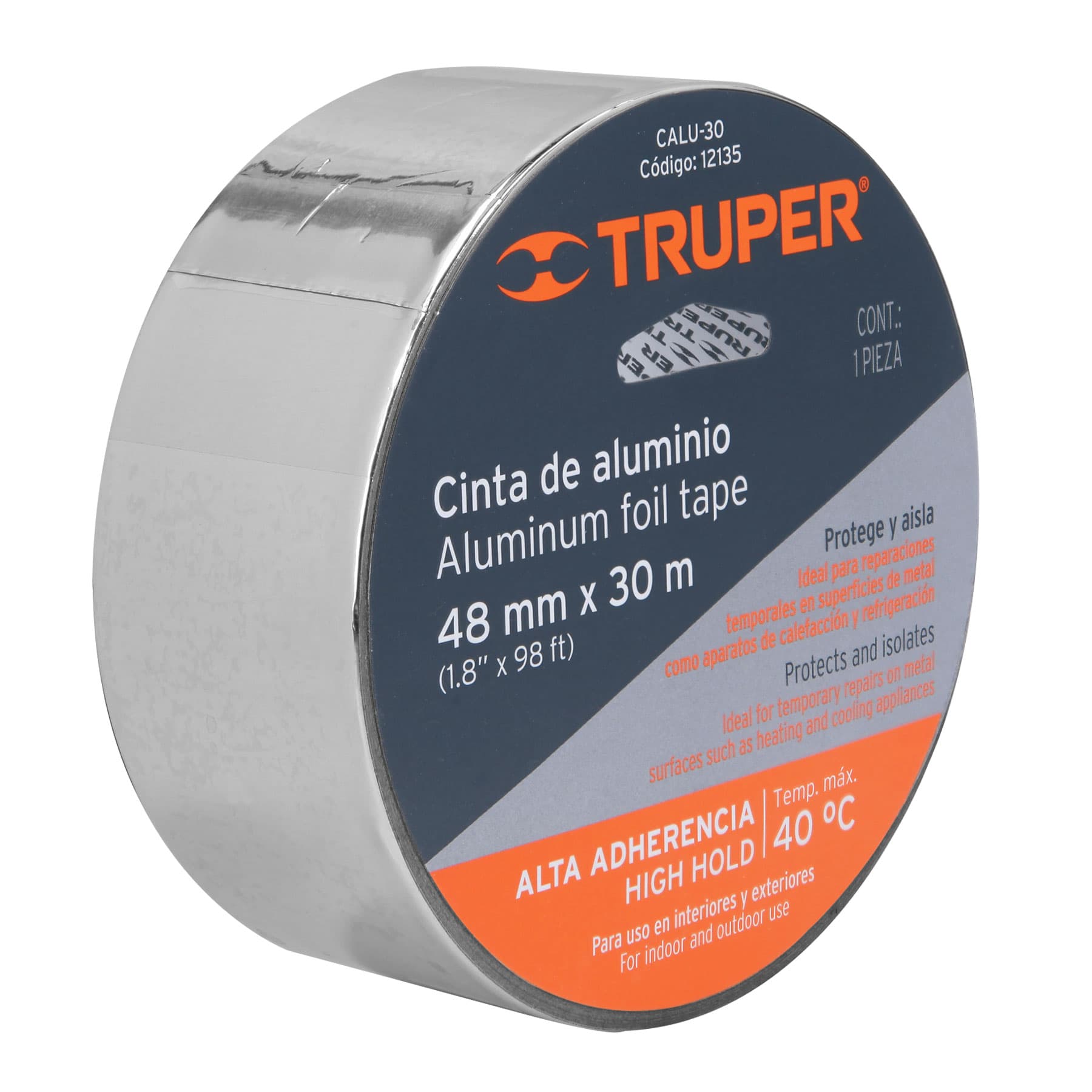 Cinta de aluminio de 48 mm x 30 m, TRUPER - Imagen 3