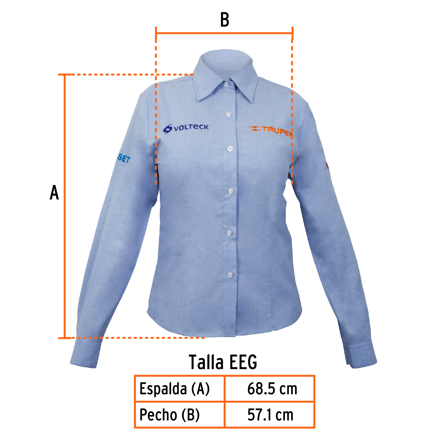 Camisa manga larga para mujer, azul, EEG, TRUPER - Imagen 4