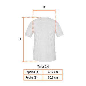 Playera cuello redondo para hombre, blanca, CH, TRUPER - Imagen 4