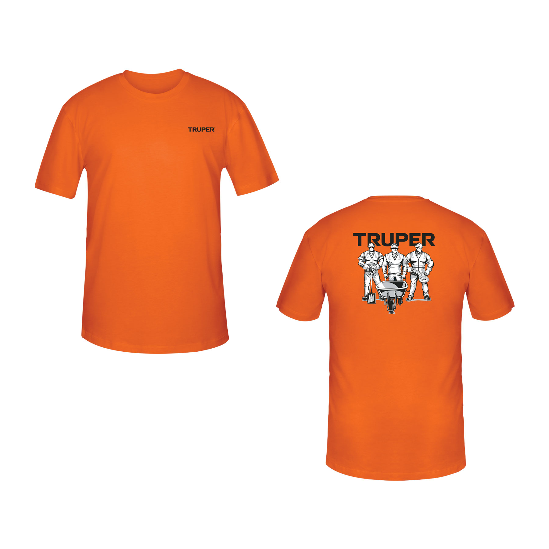 Playera cuello redondo para hombre, naranja, M, TRUPER