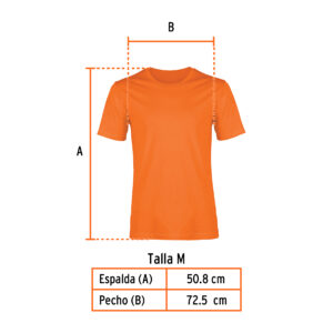 Playera cuello redondo para hombre, naranja, M, TRUPER - Imagen 4