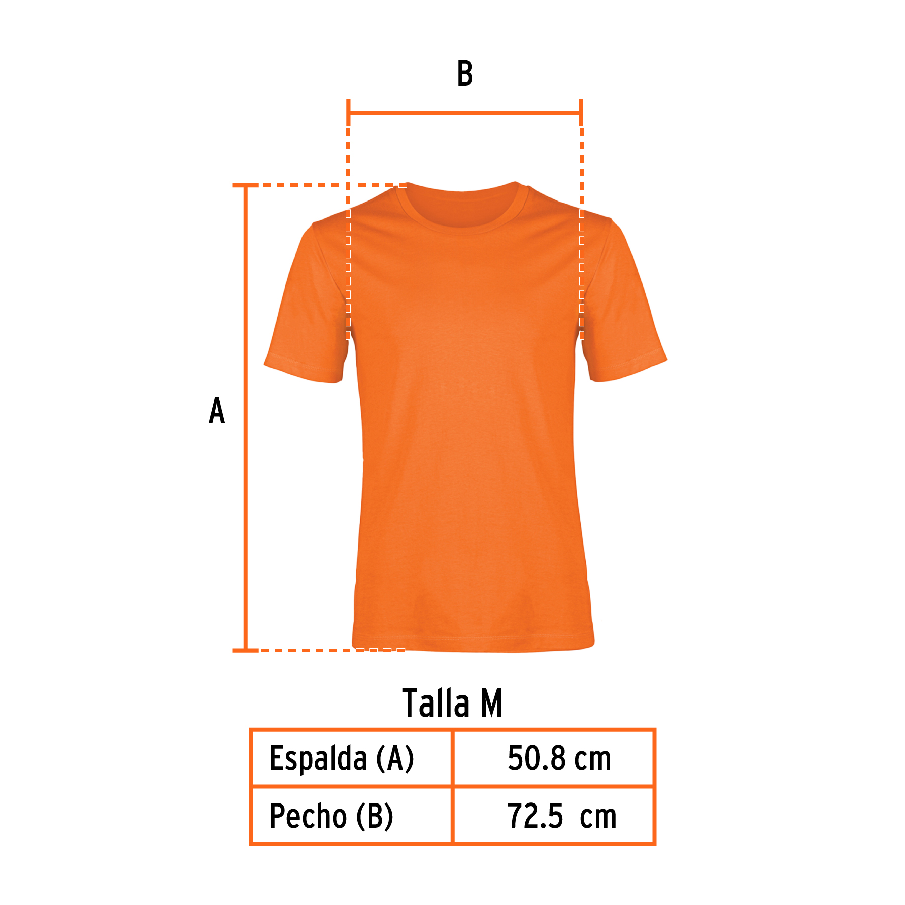 Playera cuello redondo para hombre, naranja, M, TRUPER - Imagen 4