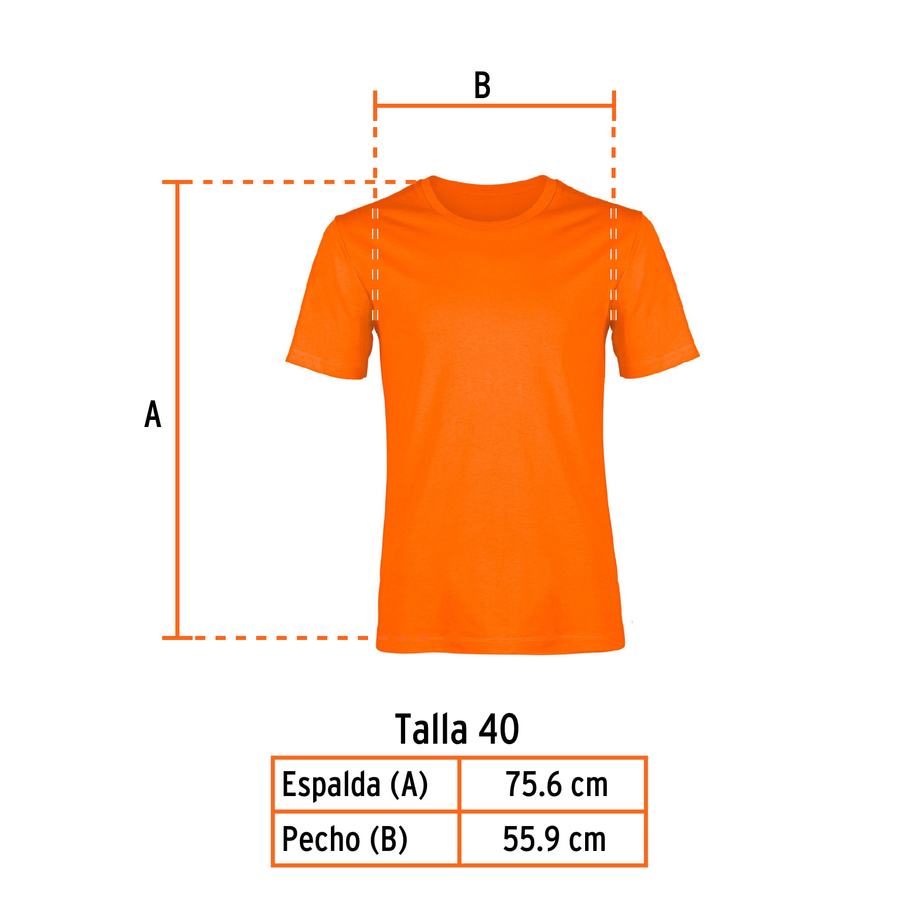 Playera cuello redondo para hombre, naranja, G, TRUPER - Imagen 5