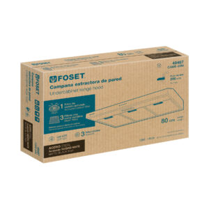 Campana extractora 80cm, empotrable, acero inoxidable, FOSET - Imagen 8