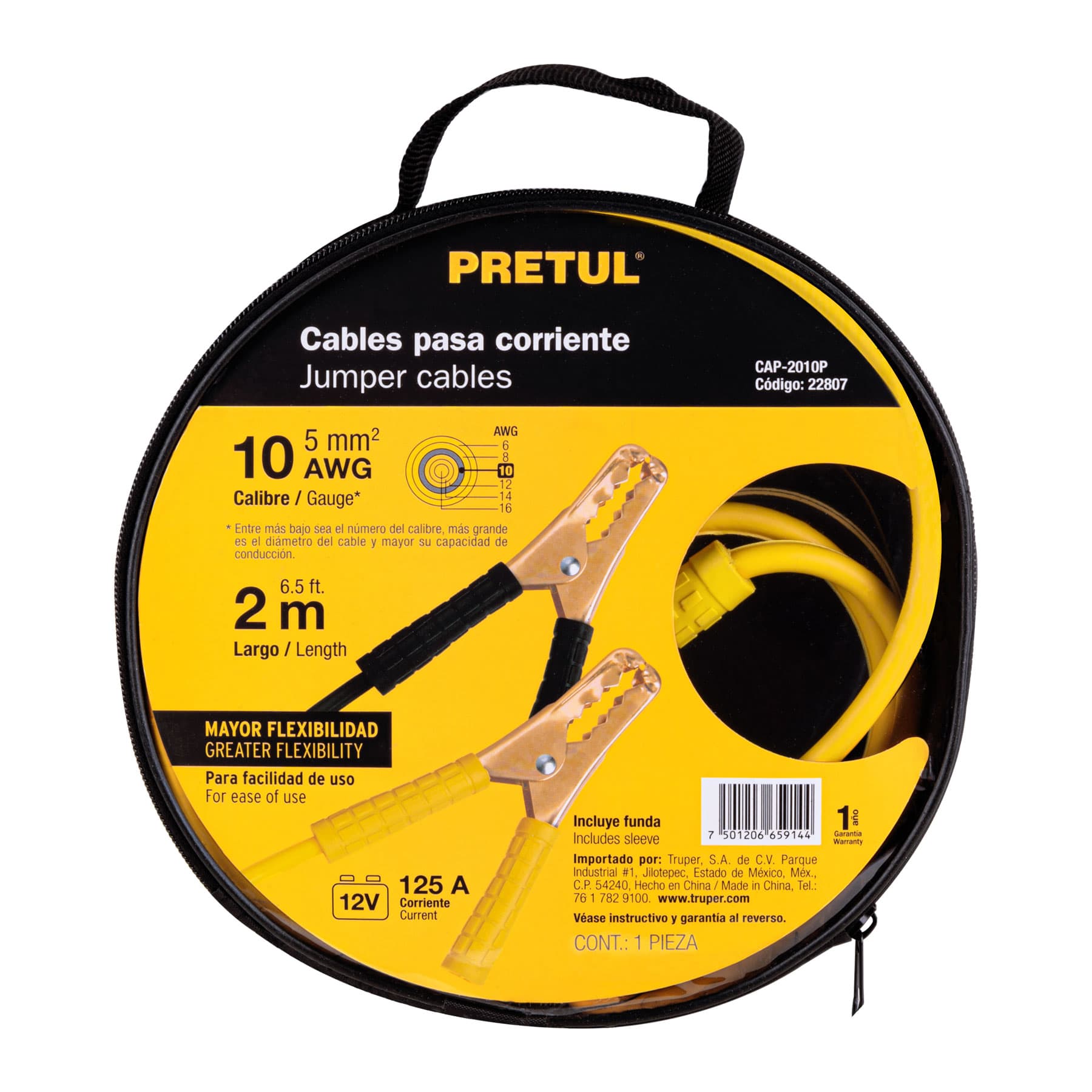 Cables pasa corriente 2 m, 125 A, 10 AWG, PRETUL - Imagen 7