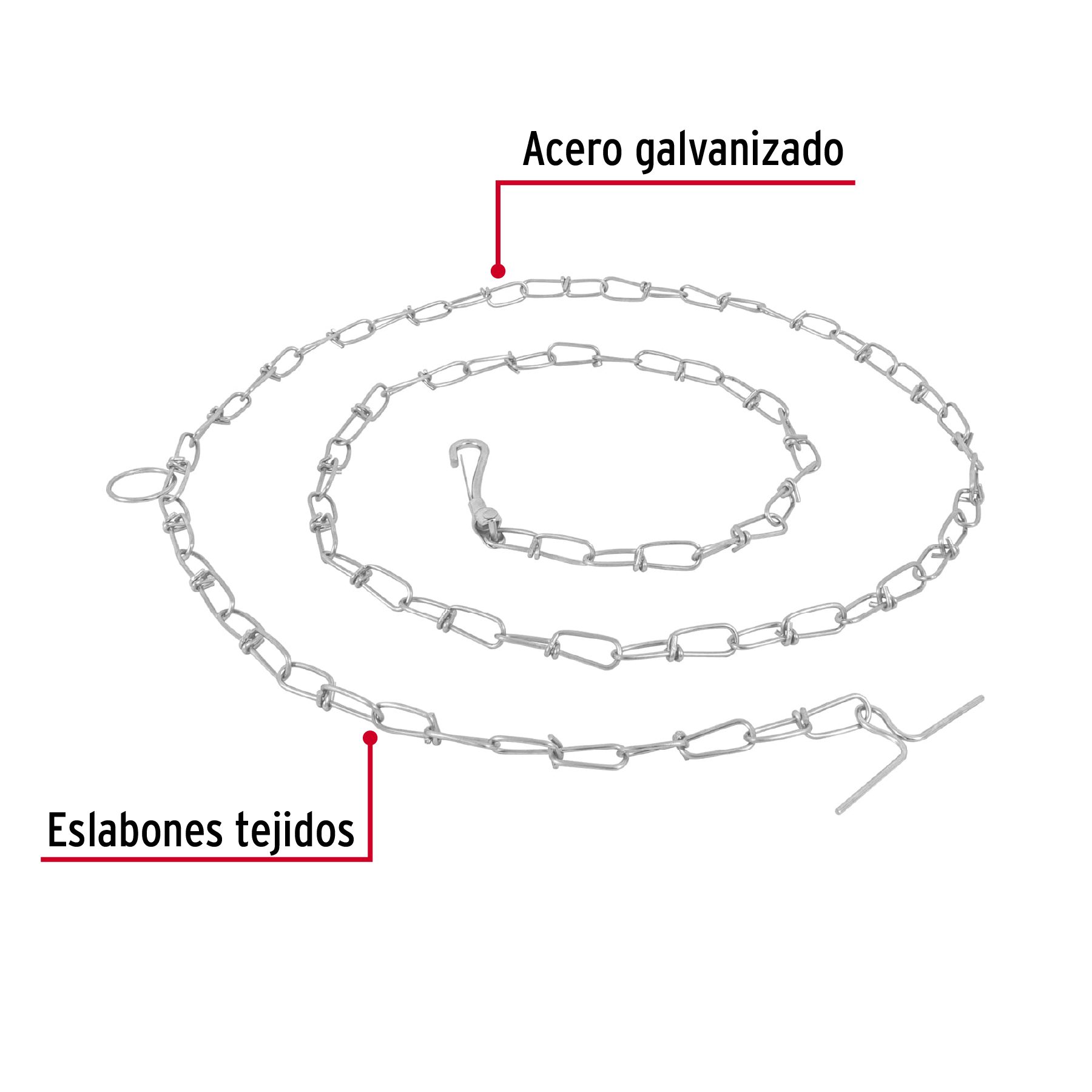 Cadena de 1.8 m de amarre para perro, 2.1 mm, FIERO - Imagen 3