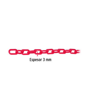 Metro de cadena de 3 mm de plástico roja, carrete de 50 m - Imagen 4