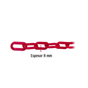 Metro de cadena de 8 mm de plástico roja, carrete de 25 m - Imagen 3