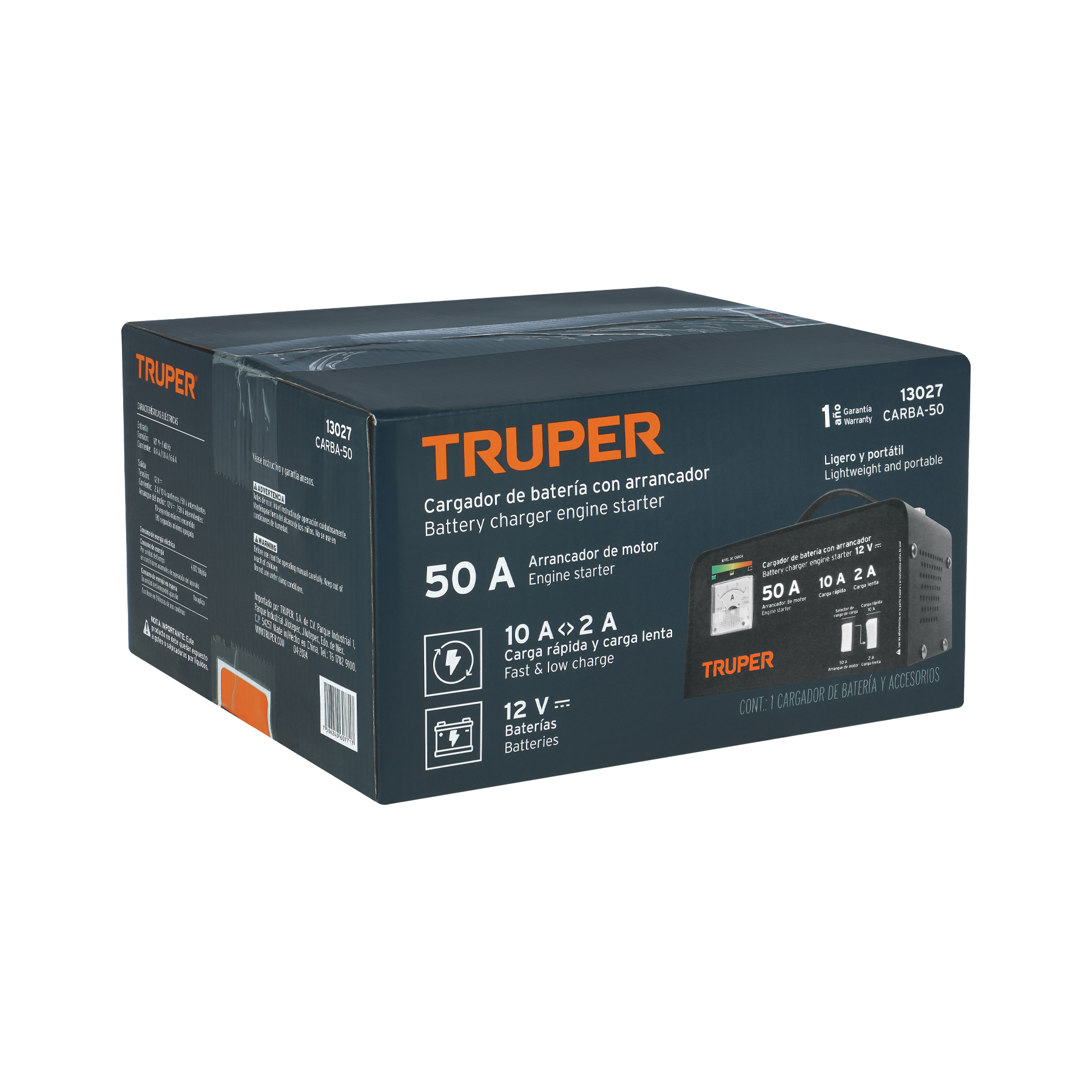 Cargador de baterías 10 A, arrancador de 50A, 12V, TRUPER - Imagen 5