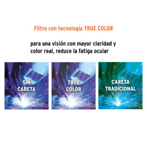 Careta electrónica para soldar sombra 9-13, rayos, PRETUL - Imagen 5