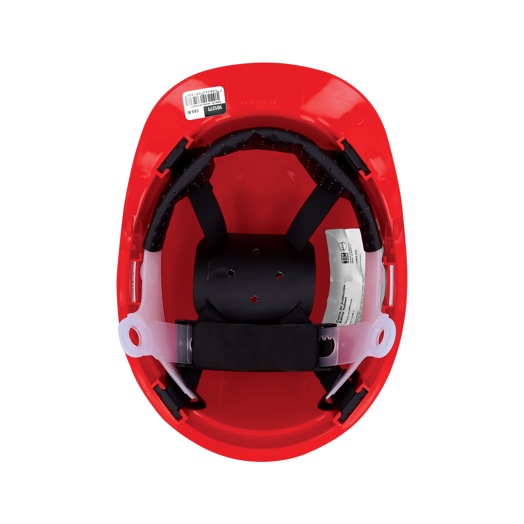 Casco de seguridad ventilado, ajuste de matraca, rojo - Imagen 4